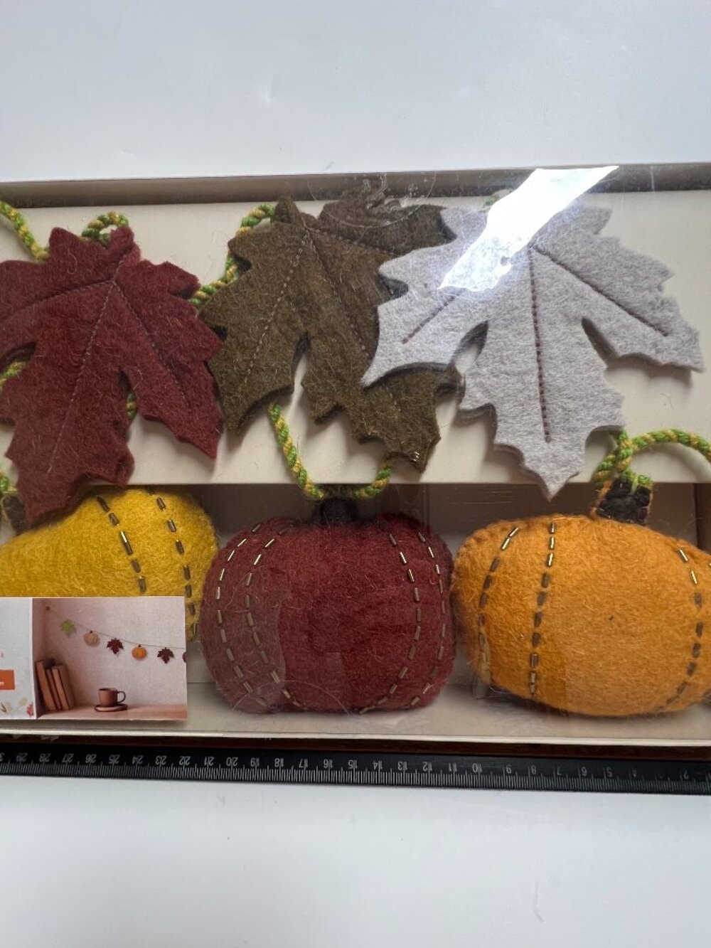 Thanksgiving 6 ft Fall Garland Autum Garland with Pumpkin and Maple Leaf braded